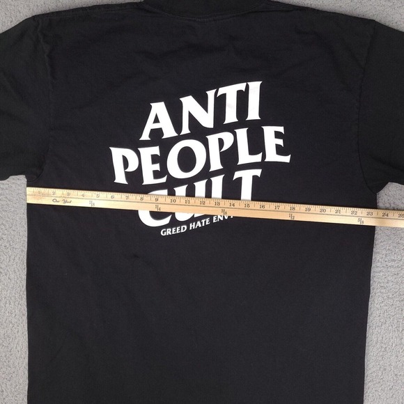 Anti People Cult T-Shirt Mens Large Black USA Made GHE Greed Hate Envy - Picture 9 of 12